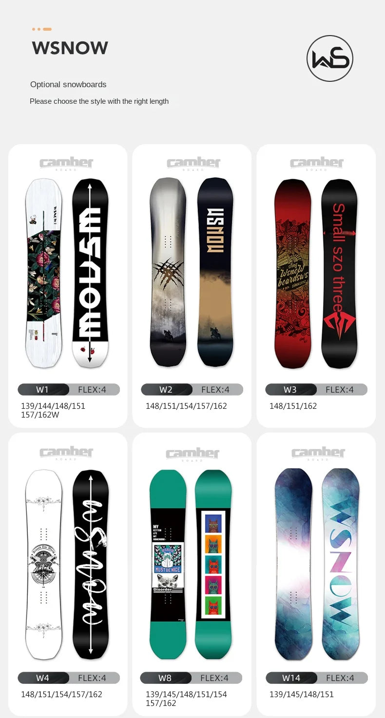 All-Around Adult Camber Rocker Snowboard Set for Men and Women Winter Style