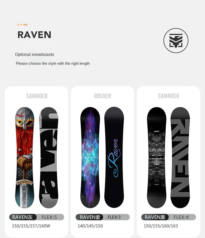 All-Around Adult Camber Rocker Snowboard Set for Men and Women Winter Style