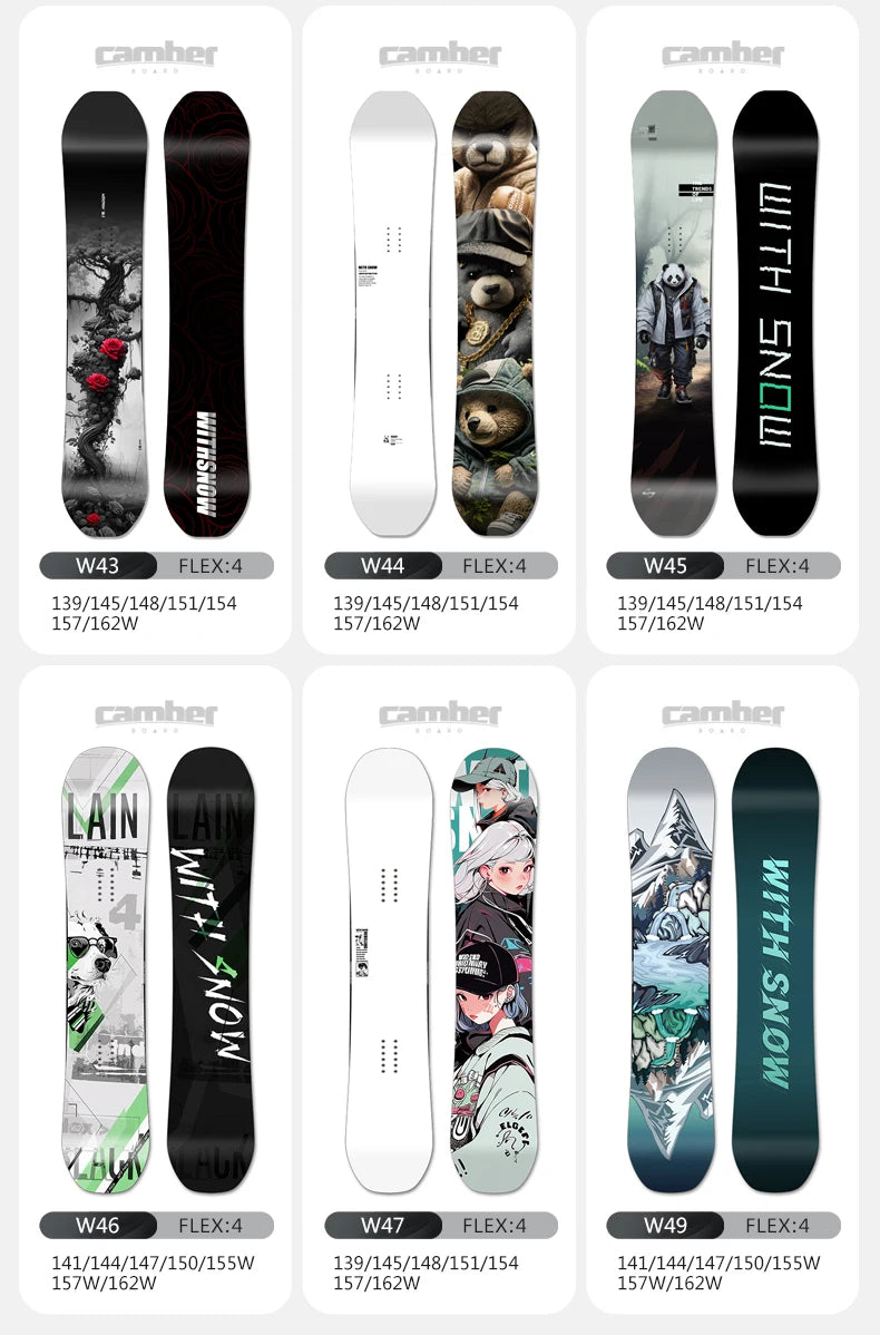 All-Around Adult Camber Rocker Snowboard Set for Men and Women Winter Style