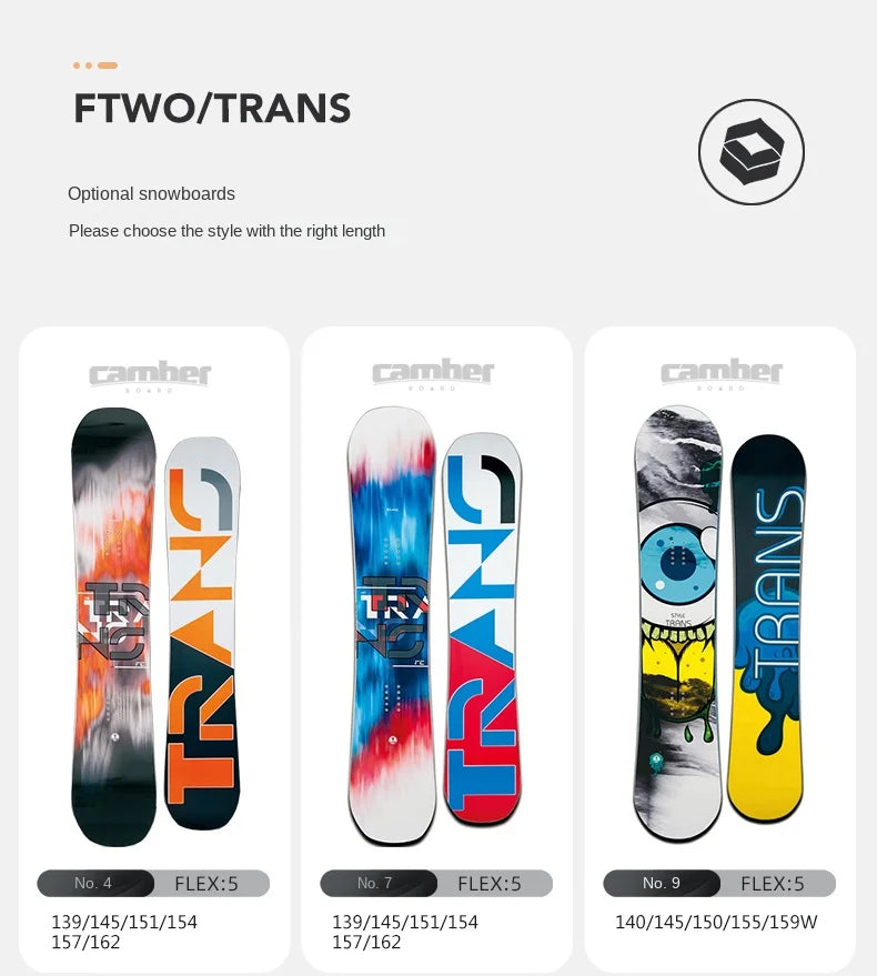 All-Around Adult Camber Rocker Snowboard Set for Men and Women Winter Style