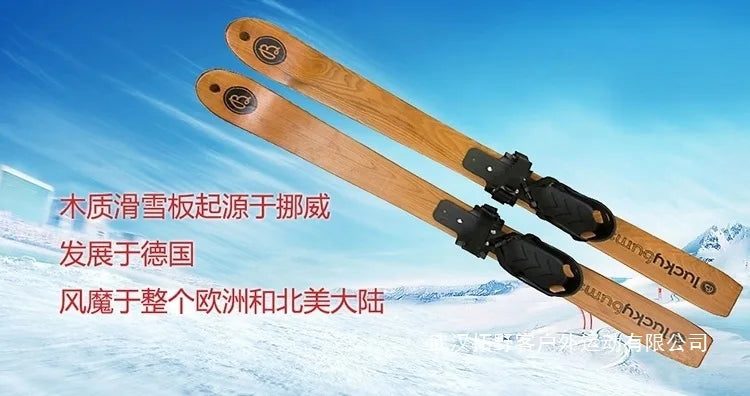 Outdoor Sports High Quality Log Skiing Skis Wooden Snowboards Sleigh