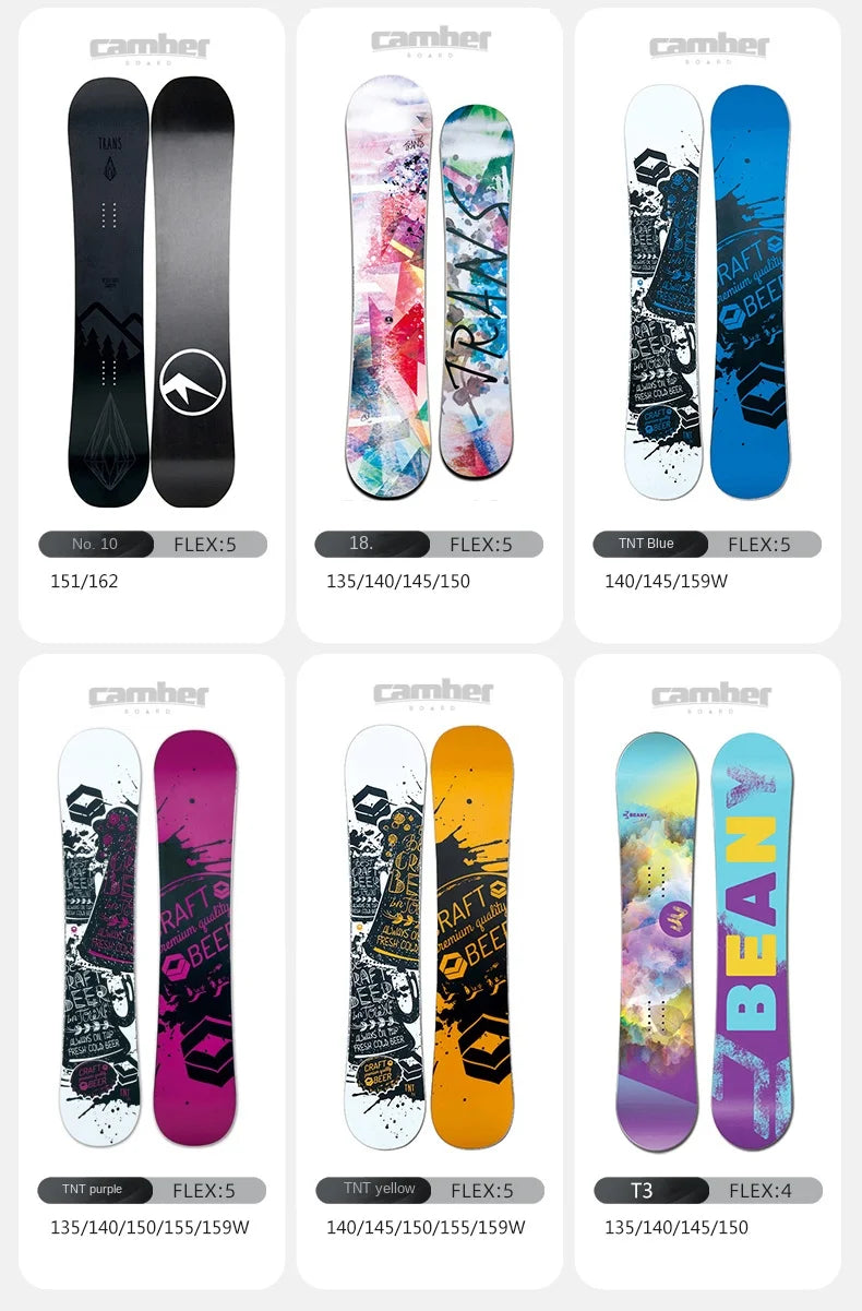 All-Around Adult Camber Rocker Snowboard Set for Men and Women Winter Style
