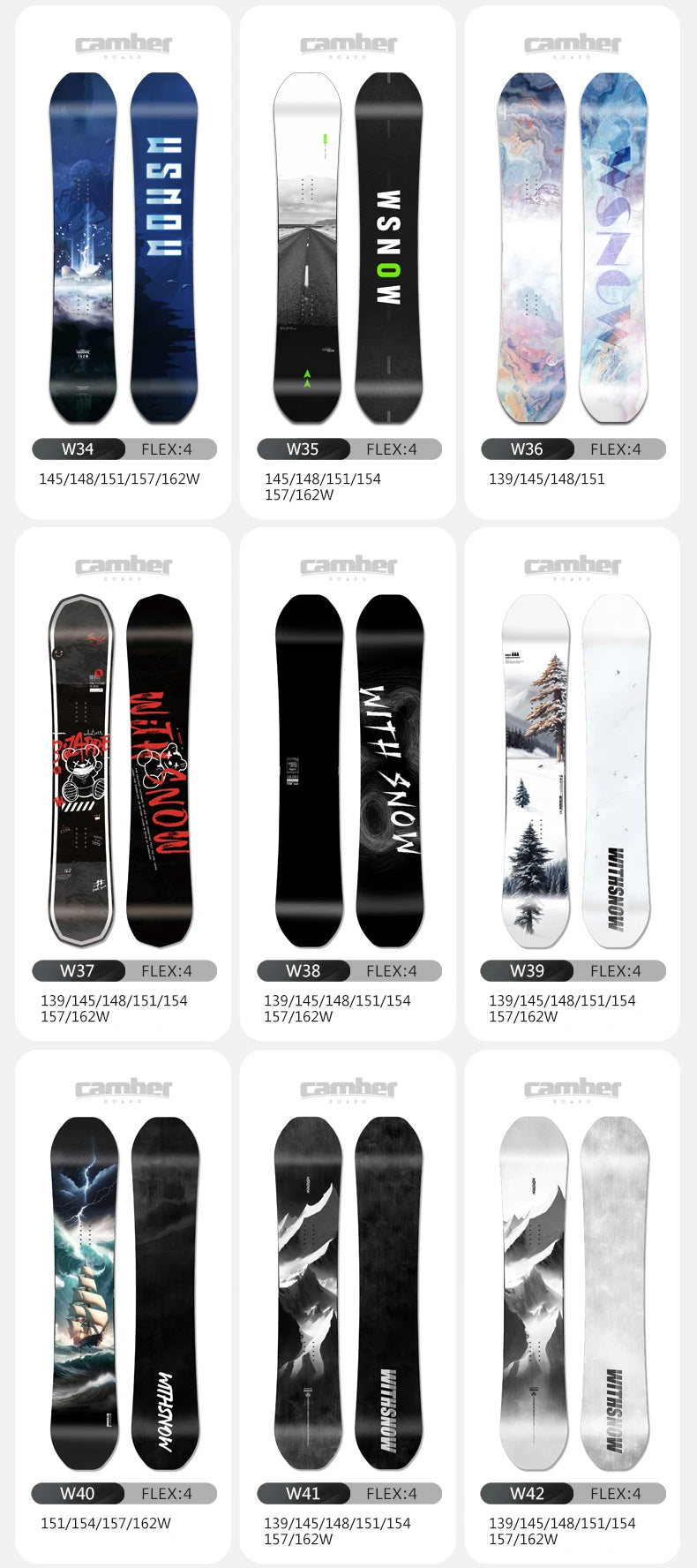 All-Around Adult Camber Rocker Snowboard Set for Men and Women Winter Style