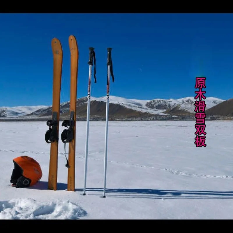 Outdoor Sports High Quality Log Skiing Skis Wooden Snowboards Sleigh