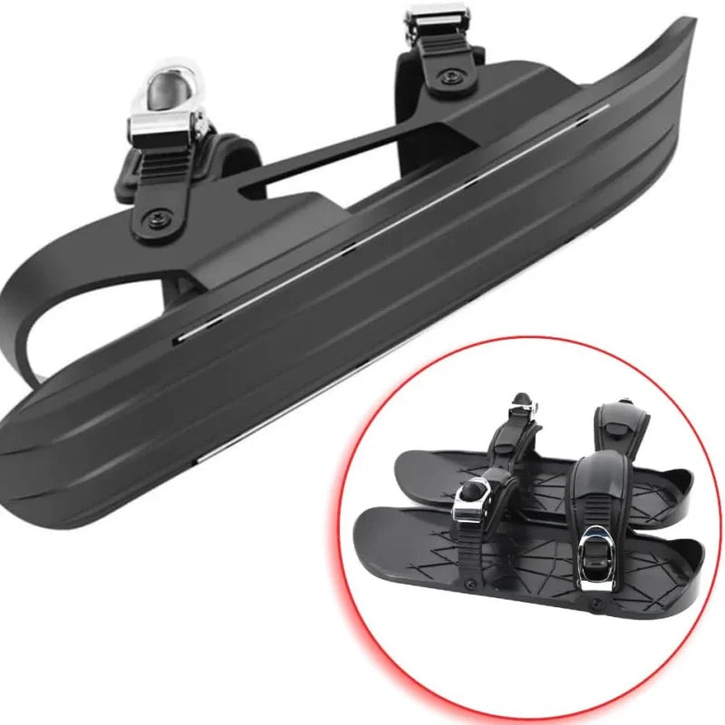 Short Skis Mini Adjustable Portable with Boots Skiboards Snowblades for Adults Winter Outdoor Sports Snow Skiing Snowboarding